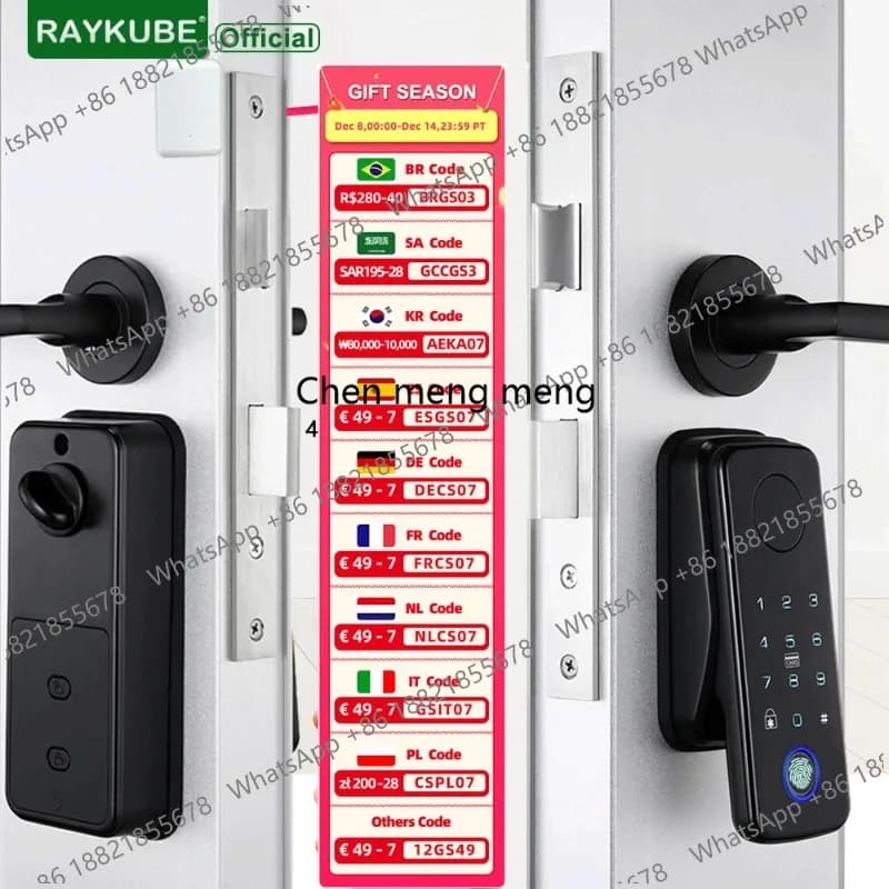Serratura Intelligente N1 TT Lock con Impronta Digitale e Maniglia/Sensore Porta, Sblocco Remoto tramite APP, Facile Installazione Senza Foratura o Cablaggio