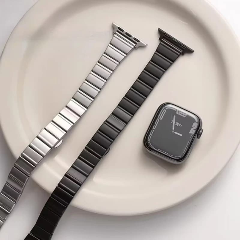 Cinturino Sottile in Lega con Singola Perla per Apple Watch Serie 5 6 7 8 9 10, Bracciale per Smartwatch