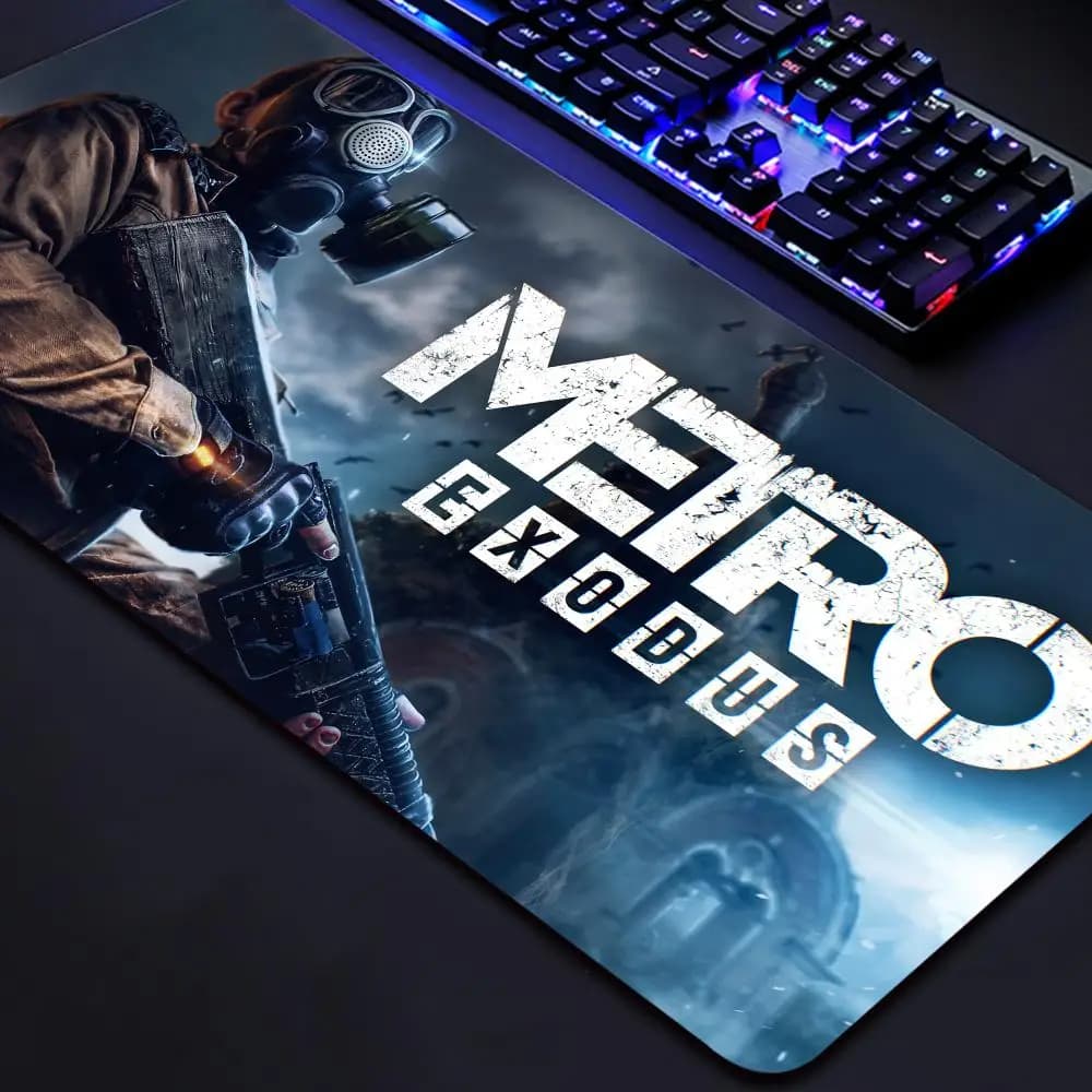 Tappetino per Mouse tappetino per mouse in gomma di grandi dimensioni con bordo di blocco computer gamer HD Metro Exodus printing Pad per tastiera