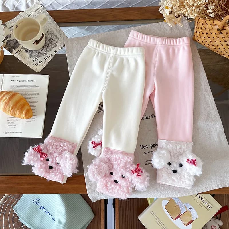 Leggings in pile per bambini 2025 Autunno e inverno Nuovi leggings in pile integrati per ragazze Moda casual