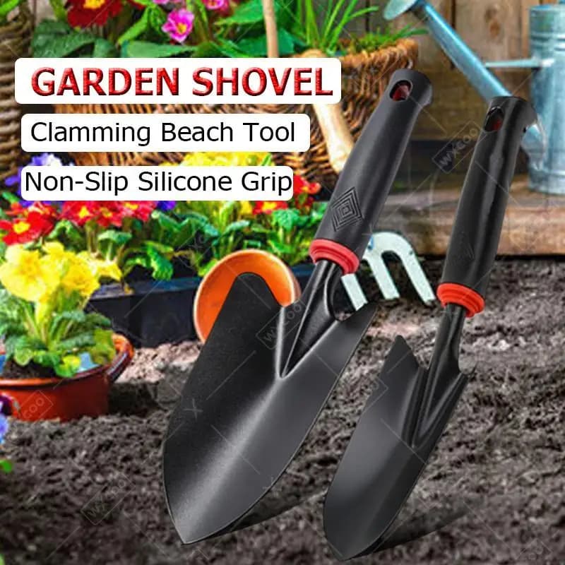 1PCS Stainless Steel Portable Gardening Trowel Shovel Kit Perfect for Planting Flowers Sowing Seeds with Ergonomic Black Handle