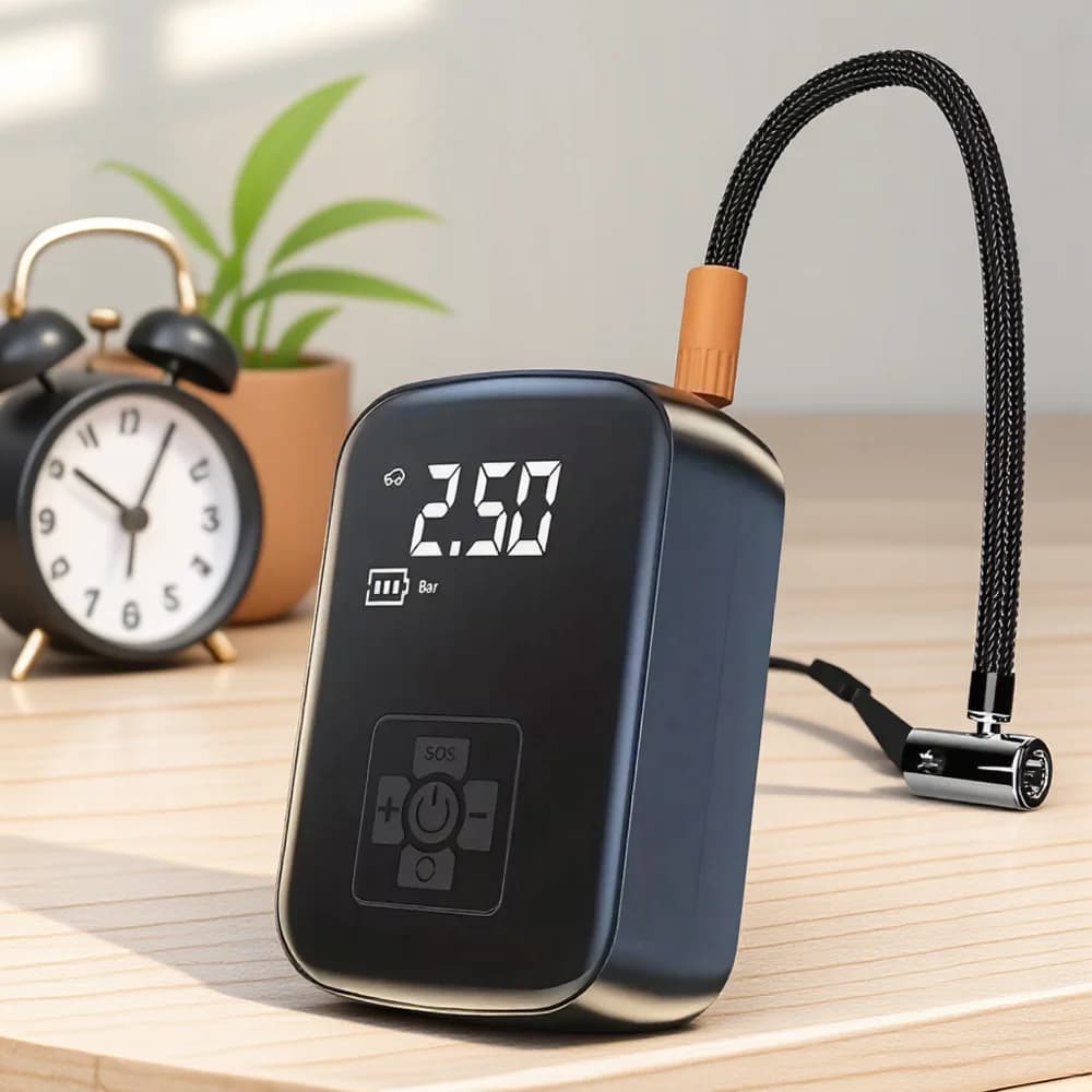 Gonfiatore per pneumatici ricaricabile per telefono cellulare di emergenza multifunzionale senza fili per auto con pompa gonfiabile portatile
