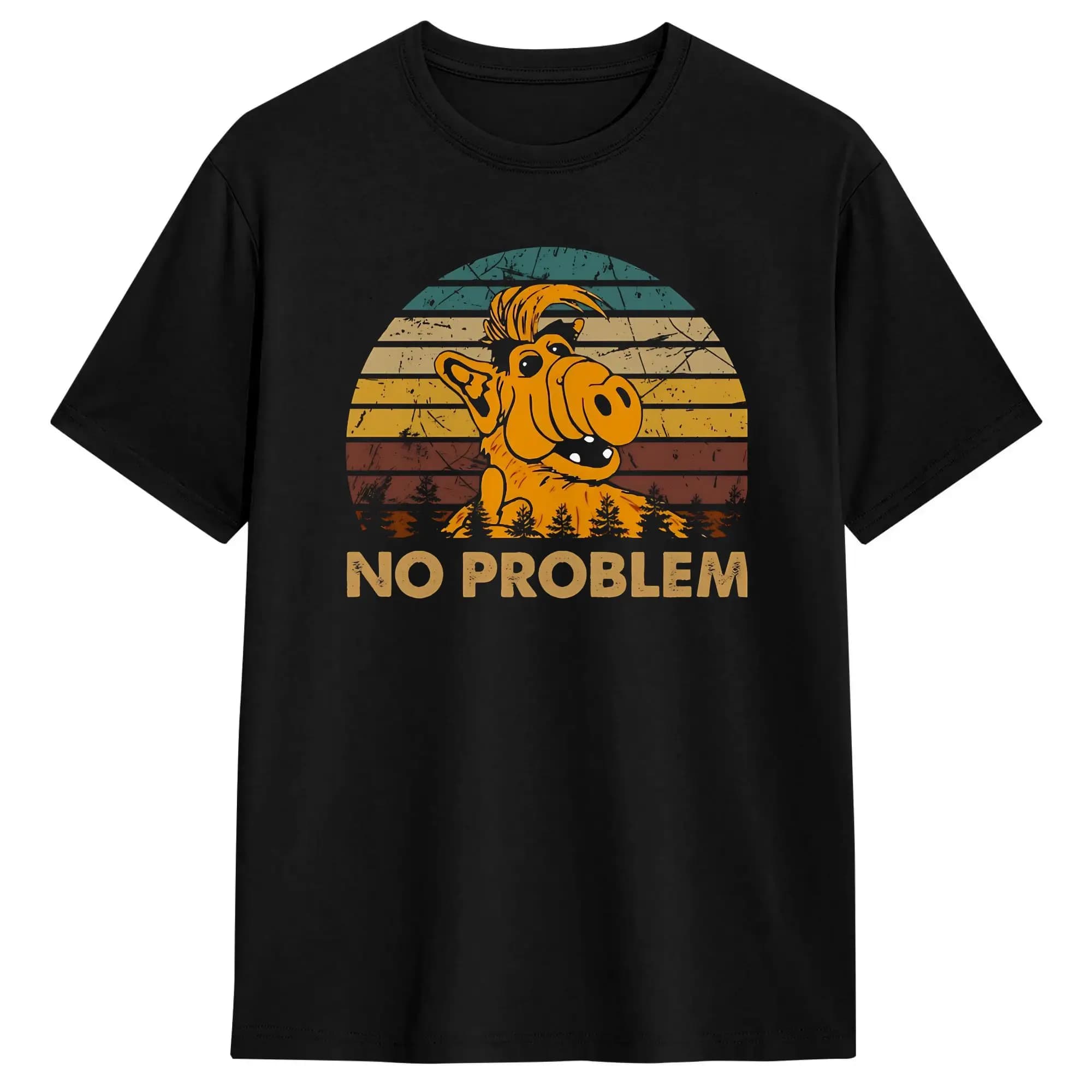 T-shirt da uomo No problem alf T-shirt Harajuku Summer Tees Classic 100% cotone Top Idea regalo