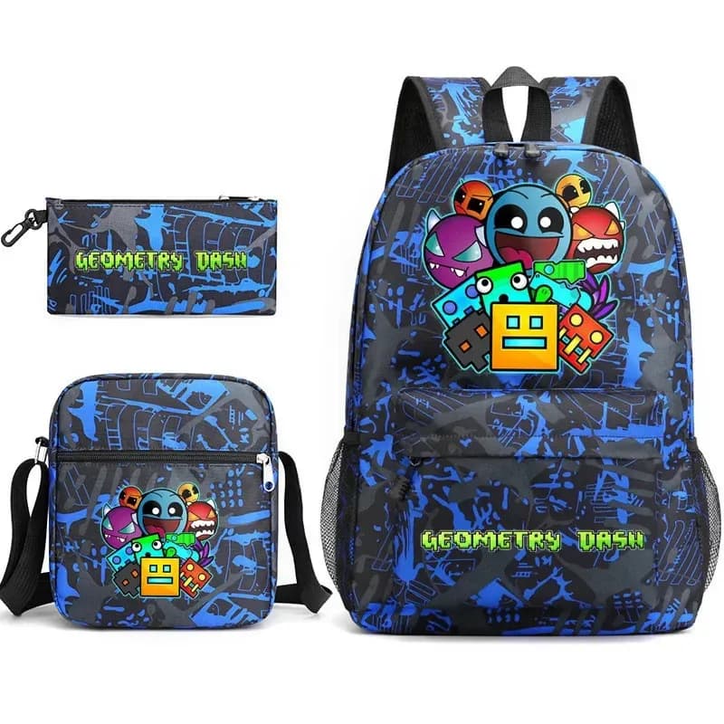 Game Geometry Dash Zaino Zaino Borsa a tracolla Astuccio Set per bambini Studenti