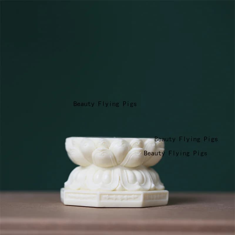 Ivory Fruit Powder Base Lotus Base Buddha Statue Lotus Base Ivory Fruit Powder Crafts Home Decoration Chinese Style