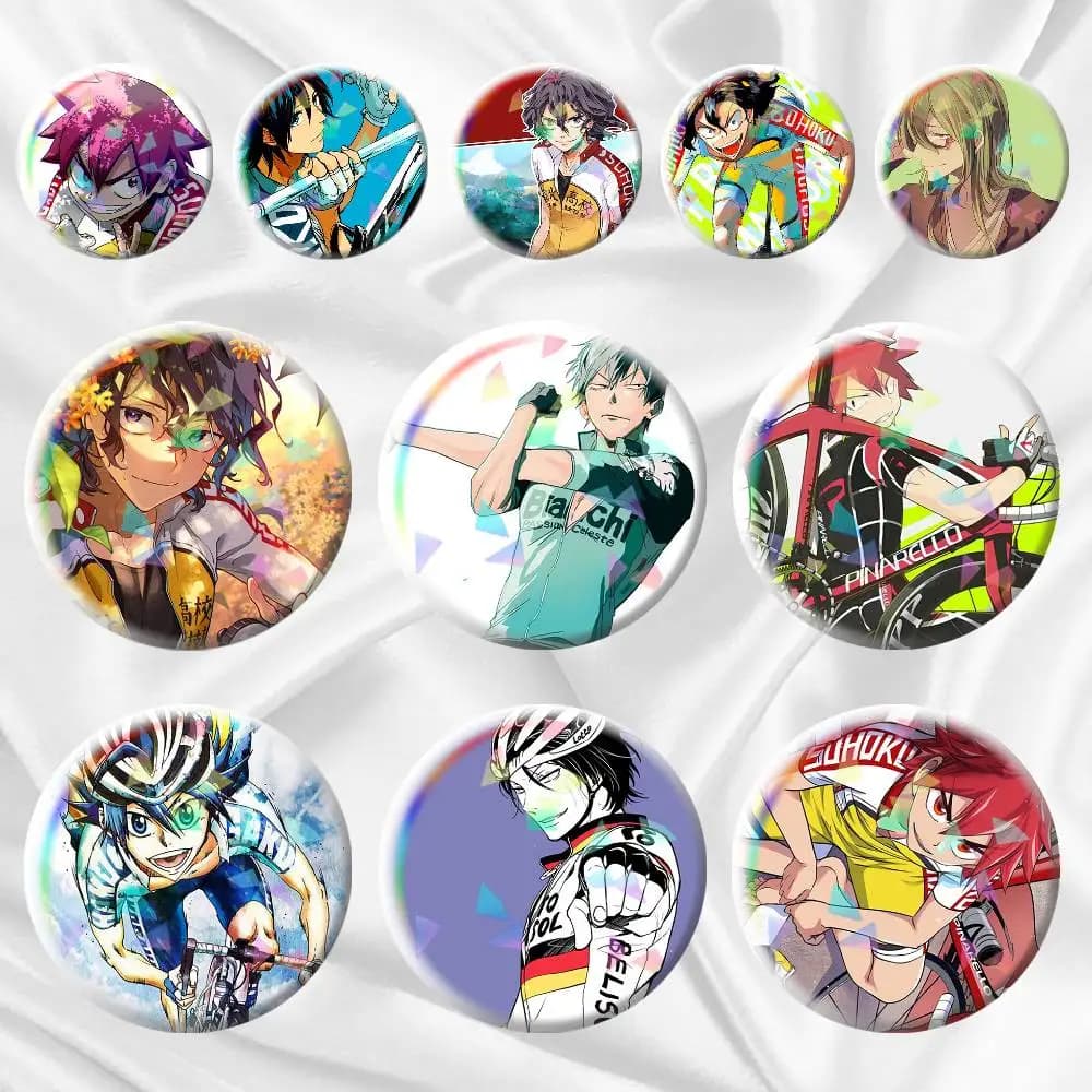 Spilla Distintivo Anime Yowamushi Pedal Naruko 75mm 58mm 44mm 25mm per Zaino Cappello Accessori Giocattoli