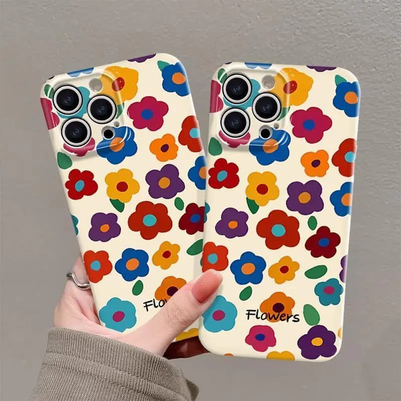 Retro Summer Garden Fiori Pittura a olio Onda Cover posteriore per iPhone 14 13 11 12 16 Pro Max XS X XR 8 7 15 14 Plus Custodia