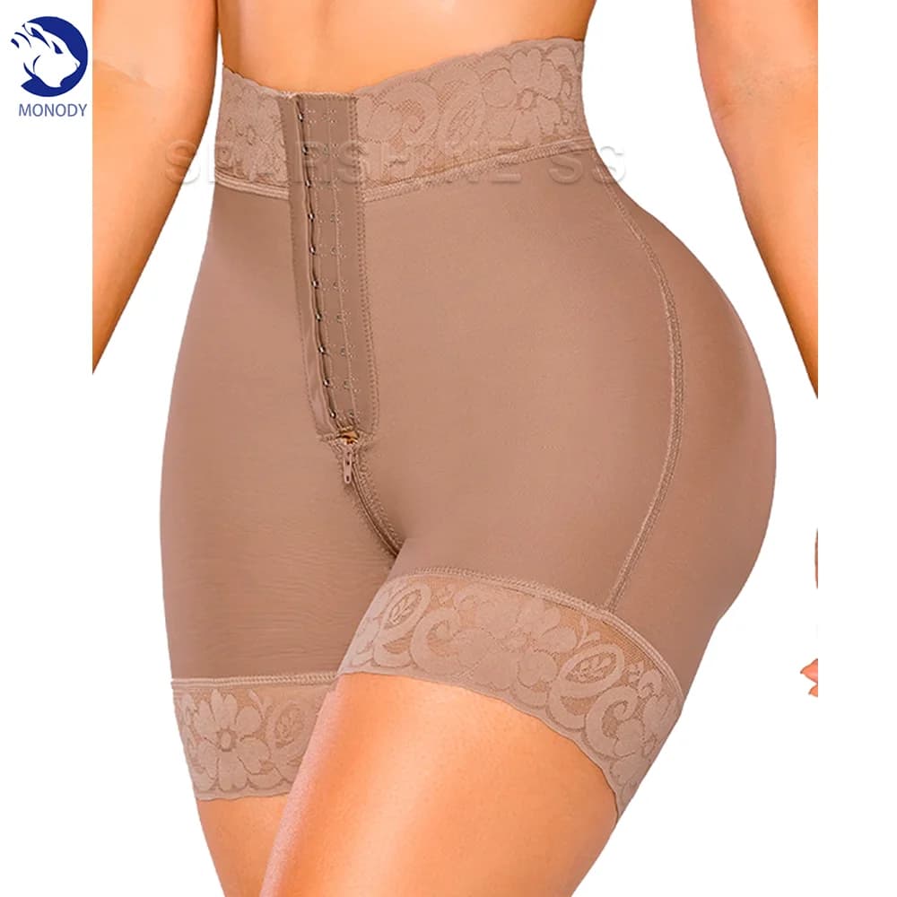 Fajas pantaloncini di sollevamento dell'anca a vita alta in pizzo Leggings di controllo della pancia del bottino delle donne Butt Lifter Shapewear vita Trainer Shaper