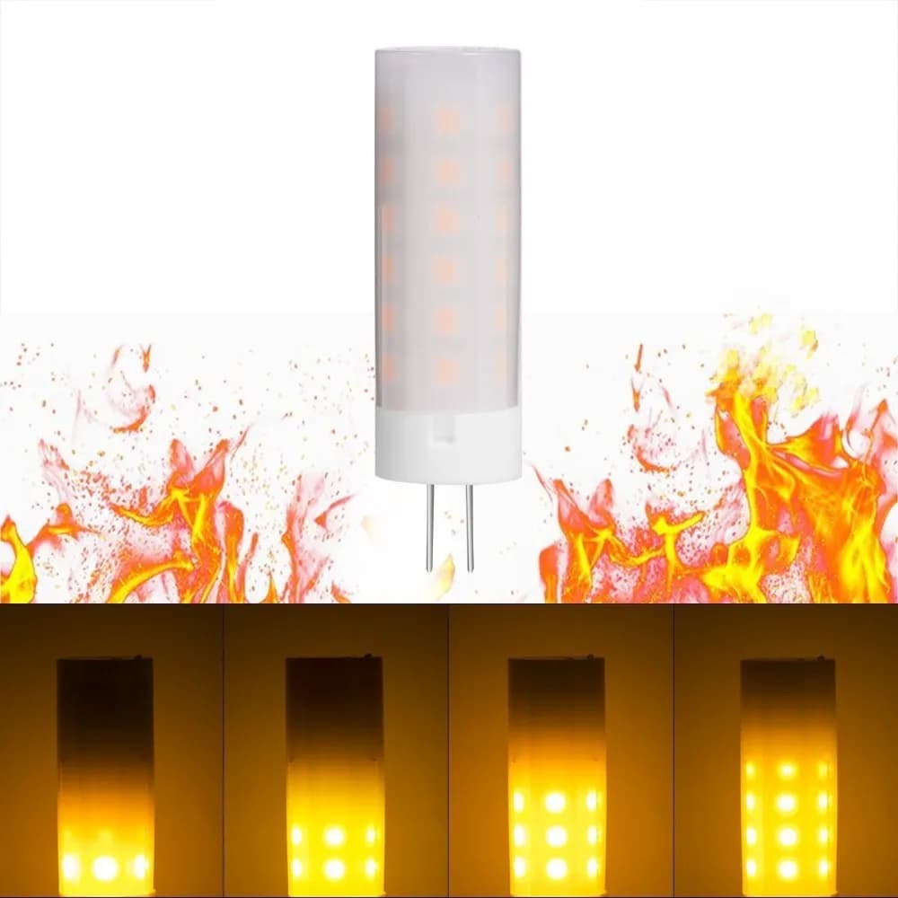 10 pz G4 12V lampada a fiamma giallo 1600 k1700k lampadina a LED effetto fiamma decorazione atmosfera lampadina natalizia 3W lampadario lampadina di cristallo