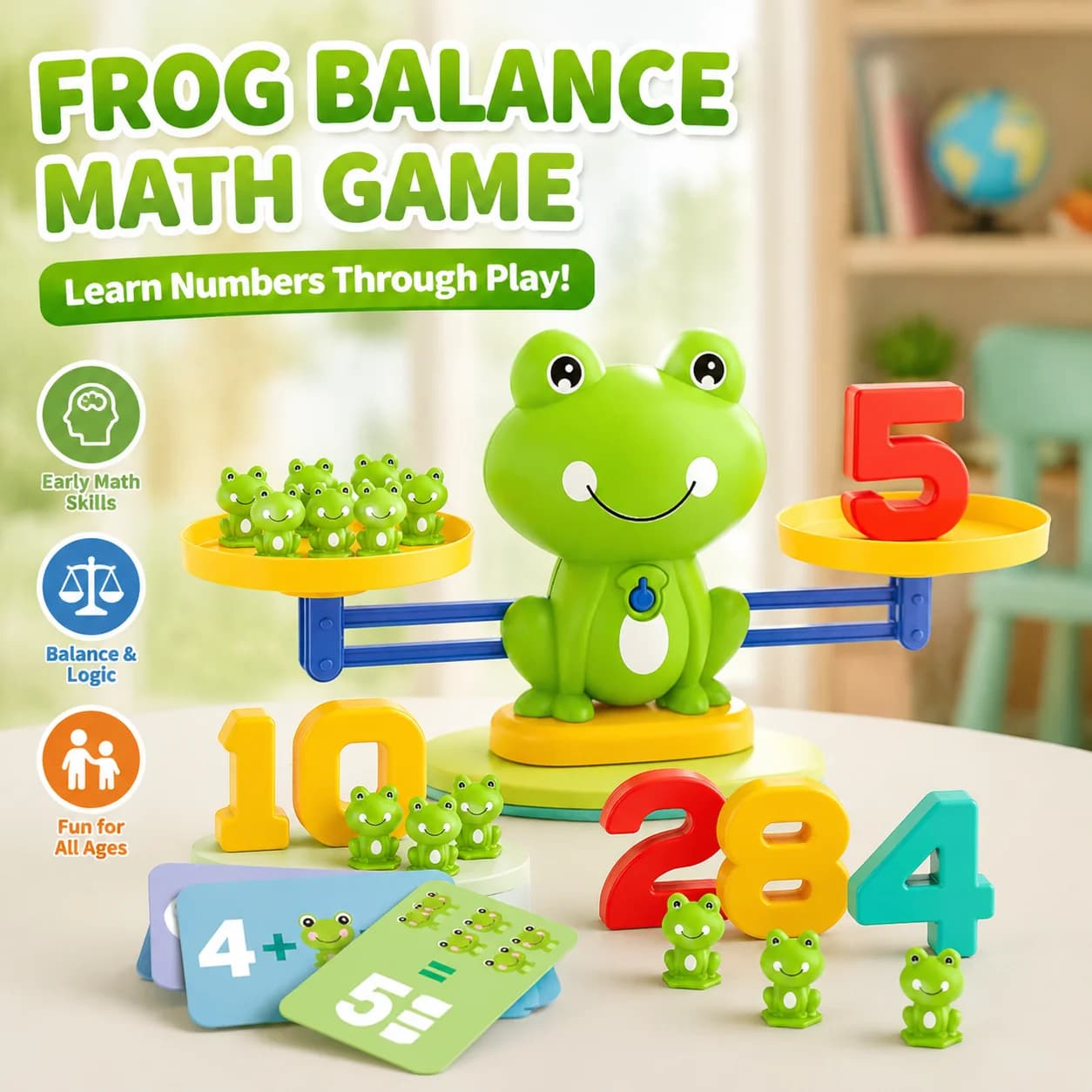 Frog Balance Scale Math Toy Educational Counting Digital Number Board Game Montessori STEM Toy Gift