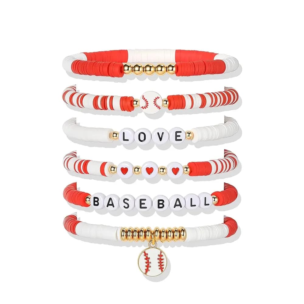 Set di 7 Braccialetti Sportivi Elastici per il Giorno della Partita: Calcio, Softball, Baseball, Basket, Pallavolo, Tennis