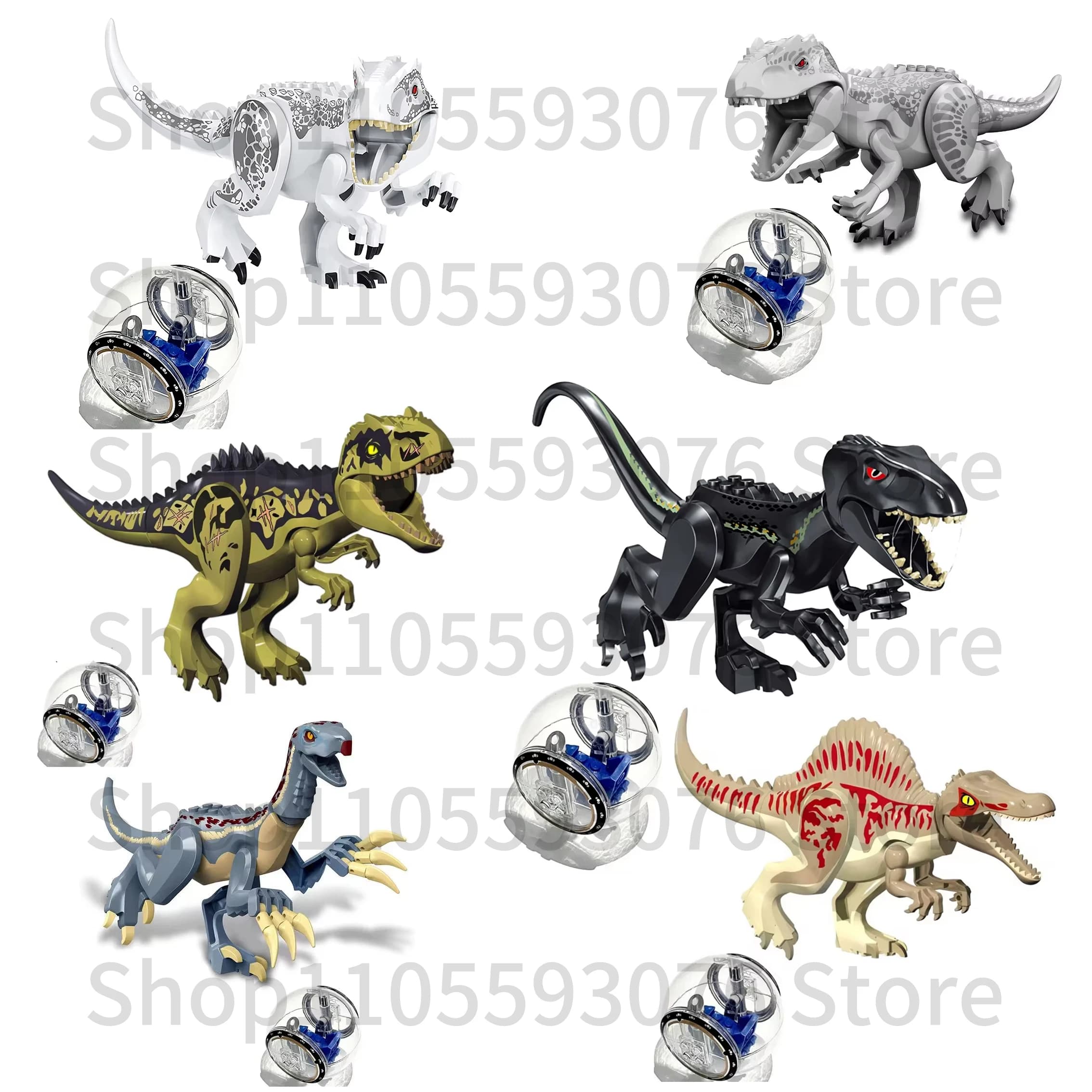 28 Types Jurassic Dinosaurs World Building Blocks Tyrannosaurus Indominus I-Rex With Escape Gyrosphere Bricks Toys