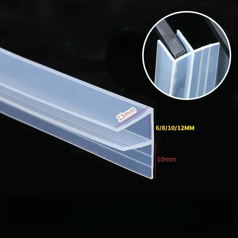 Strisce sigillanti per porte in vetro siliconico Bagno Doccia Striscia di ritenzione dell'acqua Tappo antispiffero 6-12mm Sigillante per porte per finestre e balconi