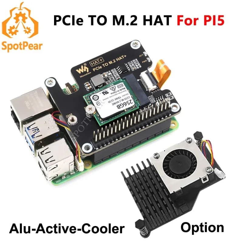 Raspberry Pi5 PCIe SSD adapter card to M.2 NVMe HAT PCIe extension card to M.2 for Pi 5