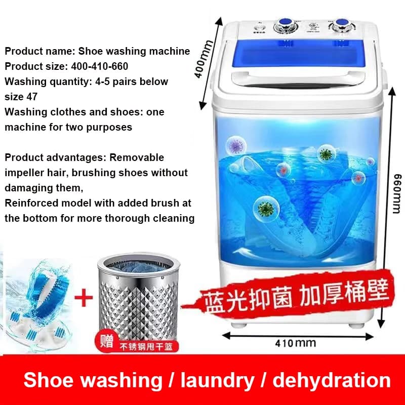 Piccola lavatrice elettrica per scarpe dormitorio per uso domestico portatile 10 minuti pulito scarpa spazzolatrice lavatrice artefatto pigro