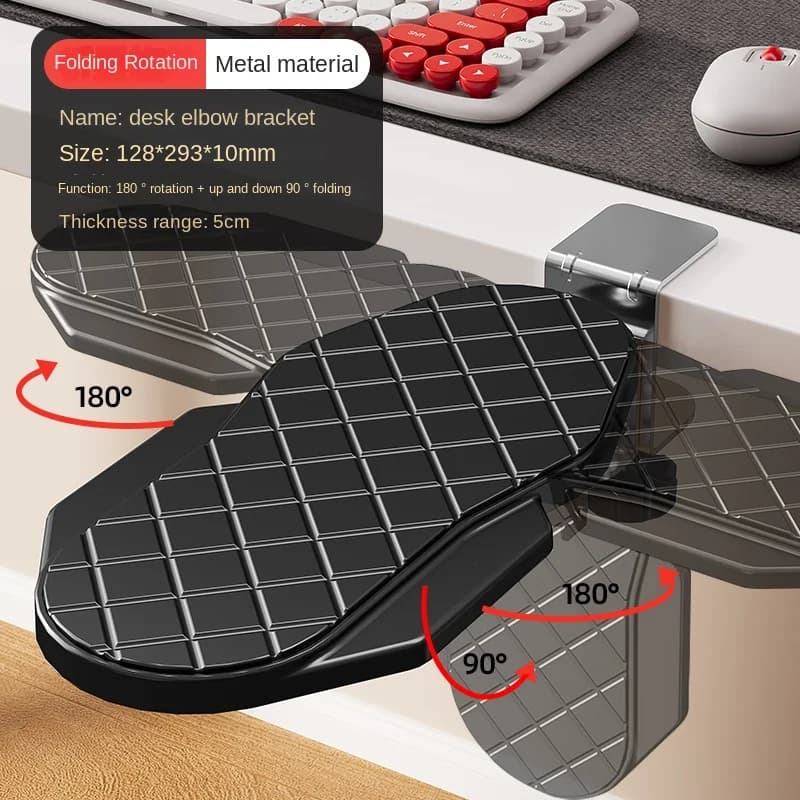 Bracciolo per computer regolabile in metallo, scrivania, poggiapolsi ergonomico, supporto per braccio, tastiera, bracciolo, supporto girevole per tappetino per mouse