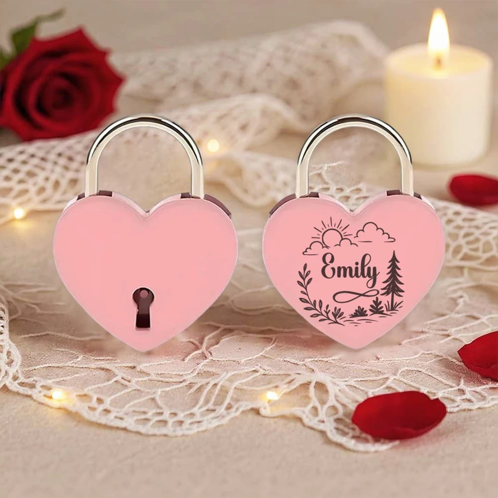 1 Pezzo Lucchetto dei Desideri Personalizzato con Nome per Coppie, Accessori di Sicurezza