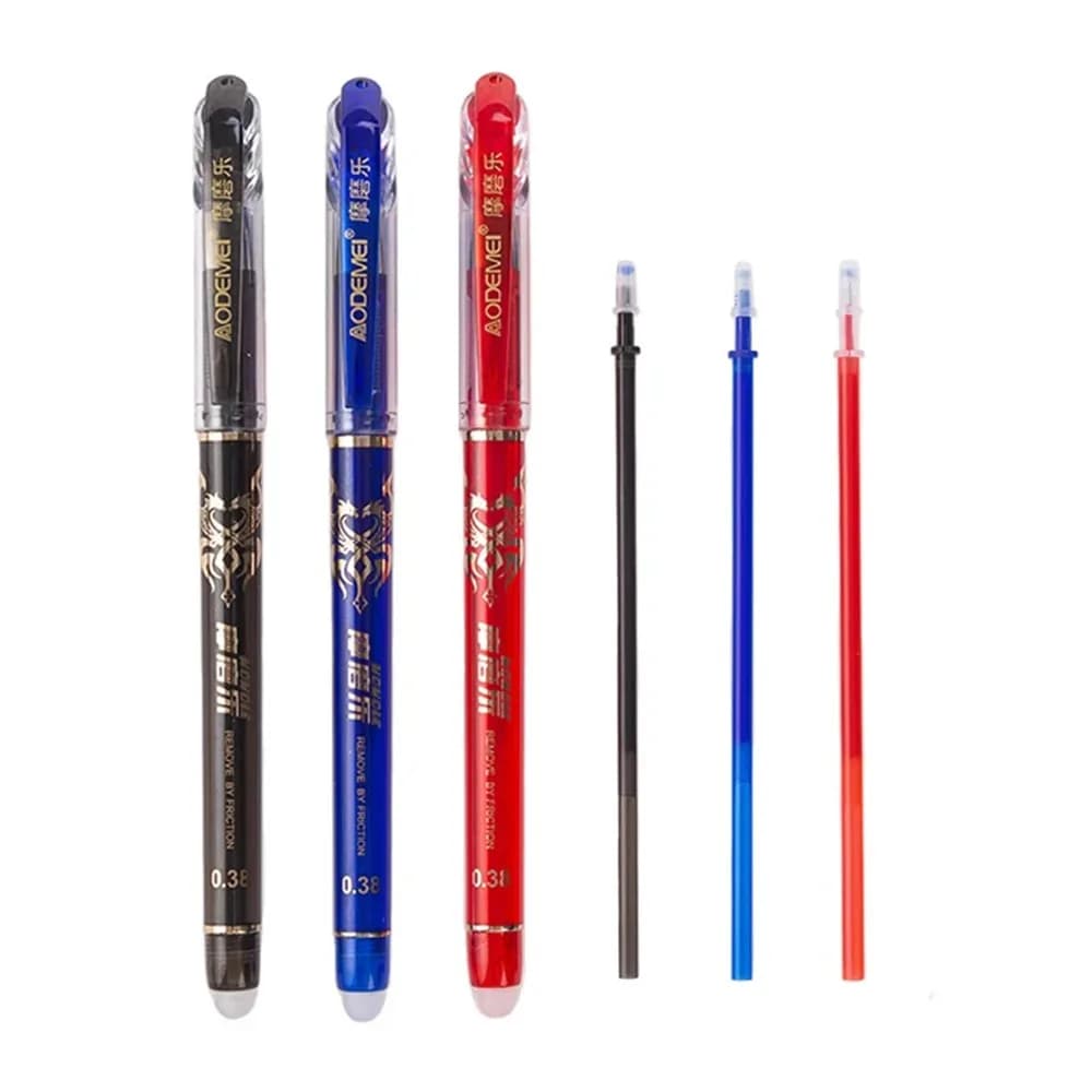 Penna Gel Cancellabile 0.5mm con Ricarica, Inchiostro Magico Cancellabile, Penna Lavabile per Ufficio e Scuola, Strumenti di Scrittura, Cancelleria, Penna per Affari