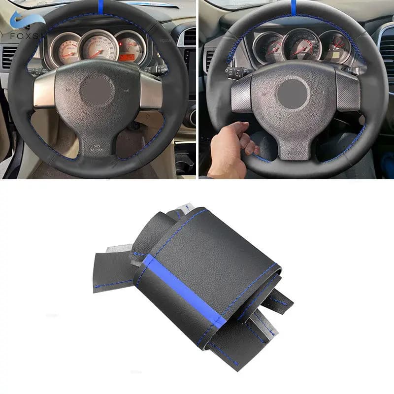 Coprivolante in pelle per Nissan Tiida 2004-2010 Versa Note Livina Sylphy 2007-2012 Rivestimento interno del volante per auto