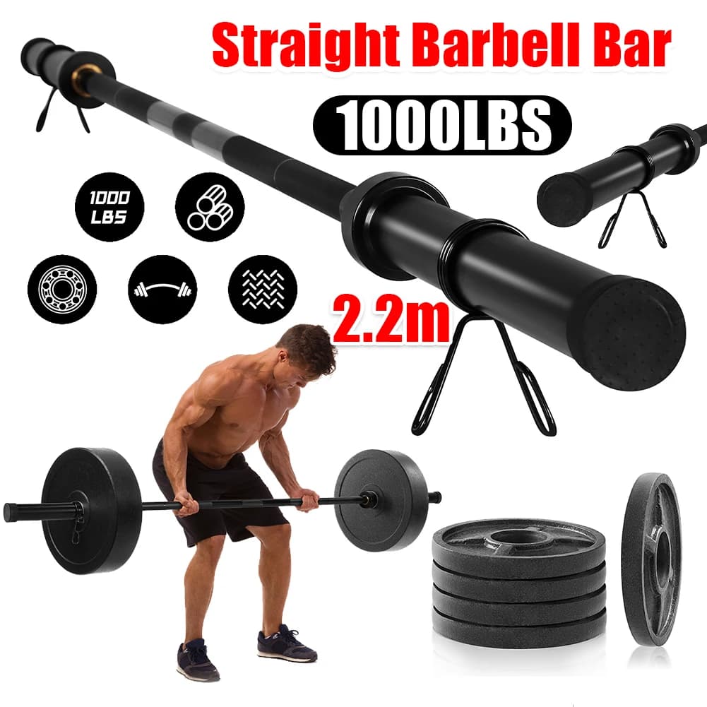 2.2m Chrome Squat Bar with Zigrinata Grip, Universal Bars for Strength Training, Squat, Bench and Stacks