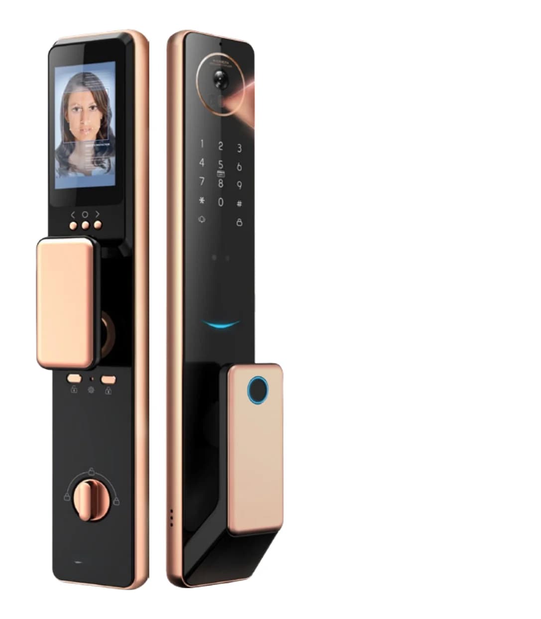 Serratura Intelligente TTlock WiFi con Codice Digitale, Carta IC, Impronta Digitale e Chiavi, Completamente Automatica, Serratura Elettronica 3D con Telecamera
