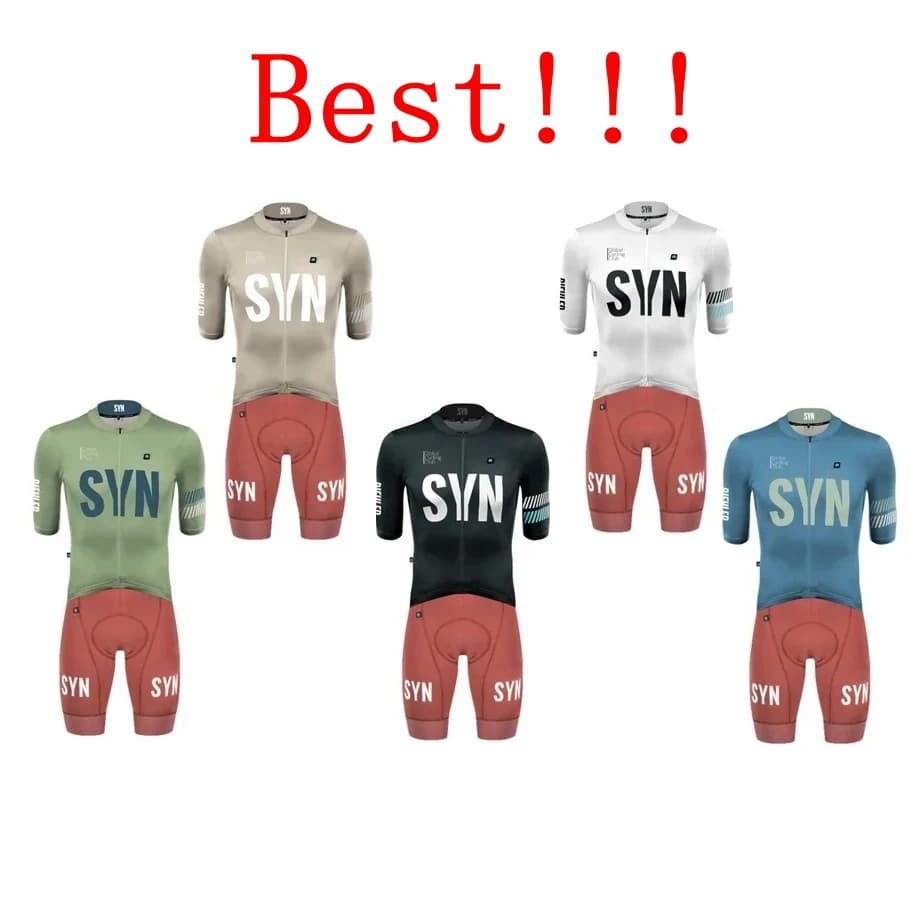 Completo da ciclismo da uomo 2026: Maglia da ciclismo a maniche corte SYN e pantaloncini con bretelle per MTB e bici da corsa