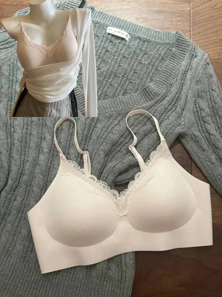 BANERDANNI Reggiseno senza cuciture in stile giapponese | Cinghie regolabili senza fili per lingerie leggera estiva a busto piccolo | Progettazione preferita nel Regno Unito