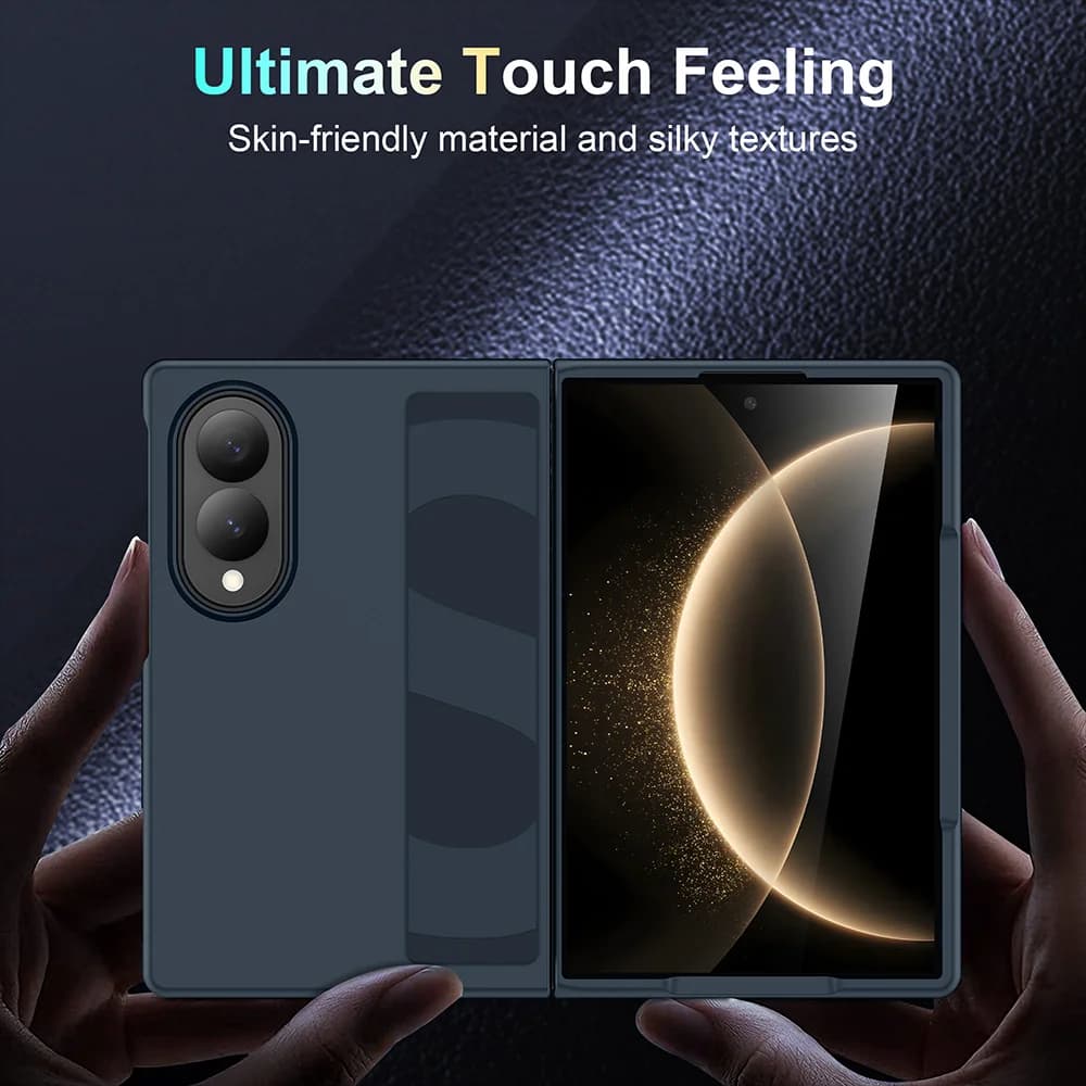 Ultra-thin Matte Silicone Wrist Strap Case For Samsung Galaxy Fold 8 UItra 7 6 5 4 3 5G Wide Folding Shockproof Hard Back Cover
