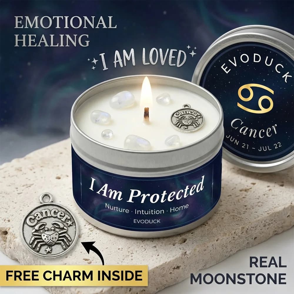 Cancer Zodiac Scented Candle, Cashmere Coconut, Astrology Aromatherapy Candle in Tin, Home Fragrance Decor Birthday Gift, 3oz