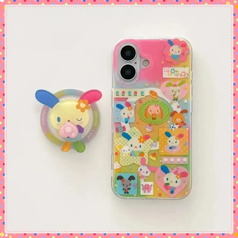 Arcobaleno Coniglio dopamina coniglietto arte Cassa Del Telefono Per magsafe iPhone 17 16 15 14 13 Pro Max Caso Sveglio di Lusso Del Fumetto copertura antiurto