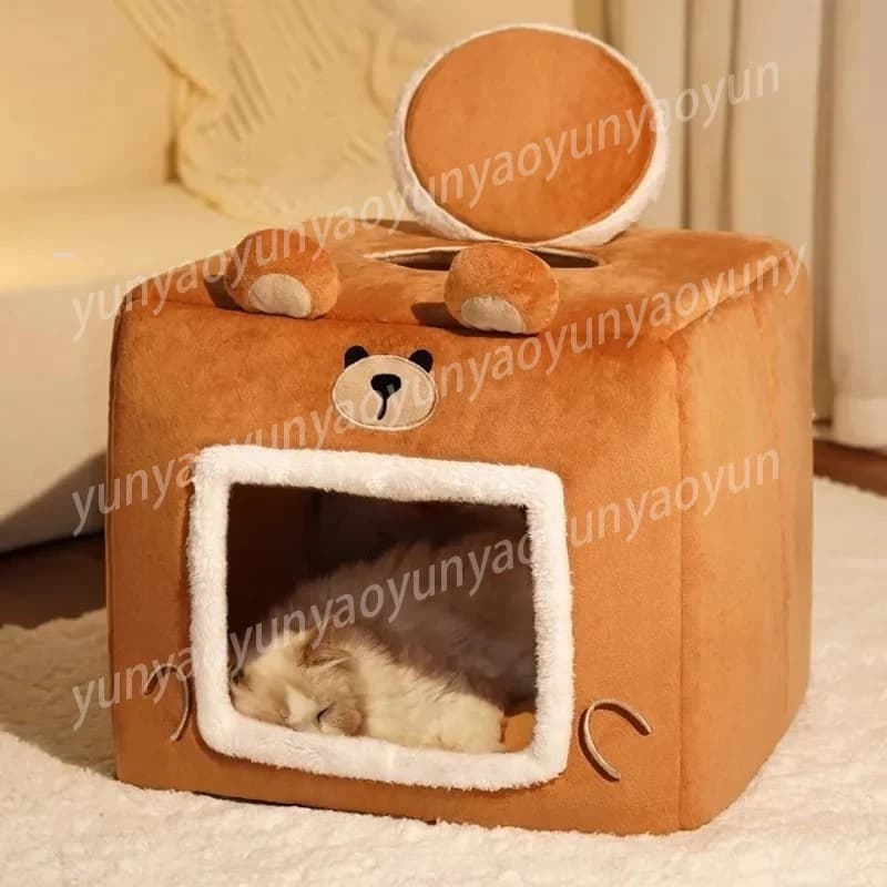 Cuccia Chiusa per Gatti, Calda in Inverno, Lettino per Piccoli Animali, Sicurezza Universale per Gatti e Cani, Letto per Dormire per Gatti