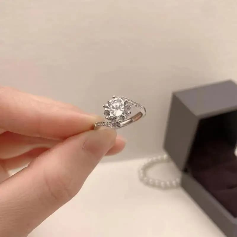 HX fede nuziale di lusso leggera semplice uomini e donne unici indossano gioielli di moda versatili con temperamento regolabile con apertura di diamanti
