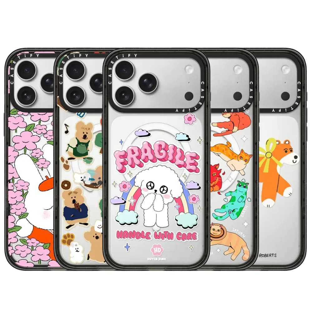 CASETiFY Serie Animali Carini e Coccolosi, Custodia Magnetica Antiurto per iPhone 13 14 15 16 17 Pro Max Air Plus, Cover Protettiva