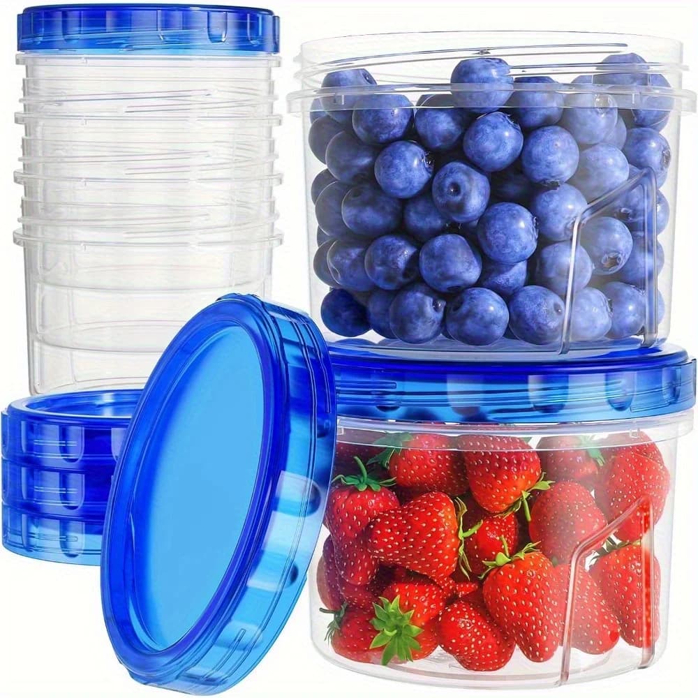 Contenitori per congelatore da 6 pezzi-16 Oz, zuppa ermetica in plastica per conservazione alimenti, contenitori per la preparazione dei pasti con coperchi superiori twist