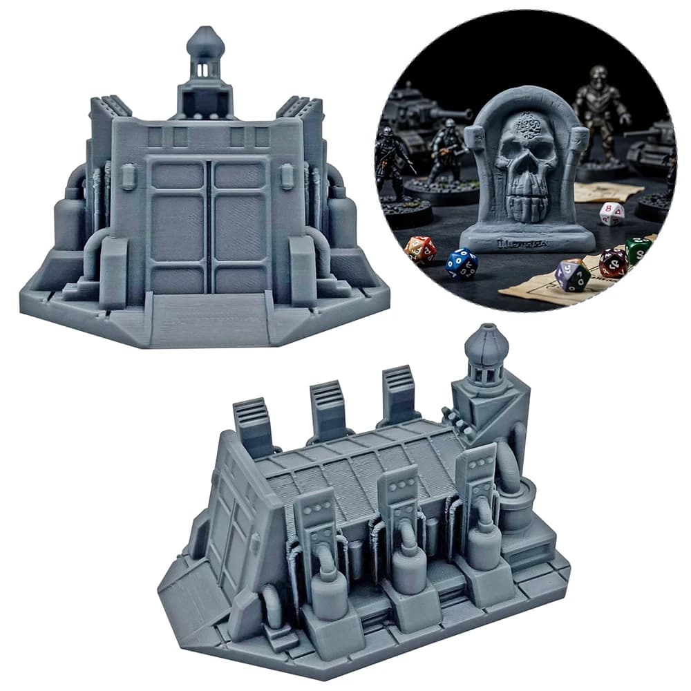 Wargaming Industrial Factory Building Terrain Compatible with Tabletop Scenery Miniature Layout