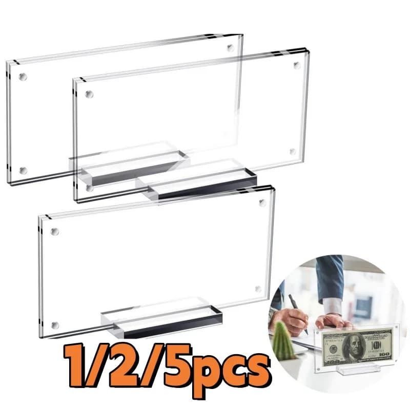 1/2/5 pezzi cornice per esposizione di banconote in acrilico trasparente supporto per raccolta banconote per uso domestico cornice per foto in plexiglass con base