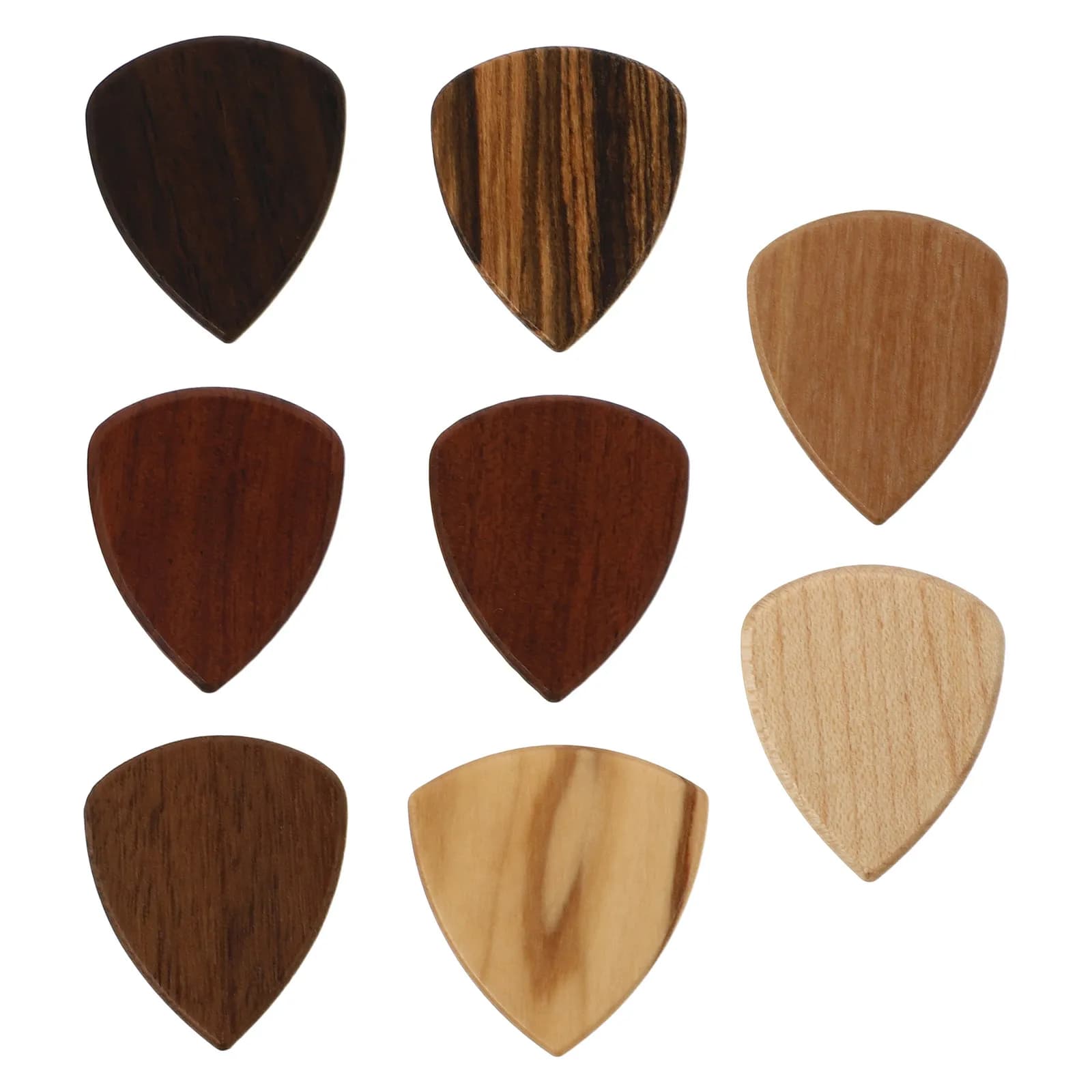 8 Pezzi Plettri per Chitarra in Legno con Texture Naturale per Chitarristi di Chitarra Acustica, Elettrica e Basso
