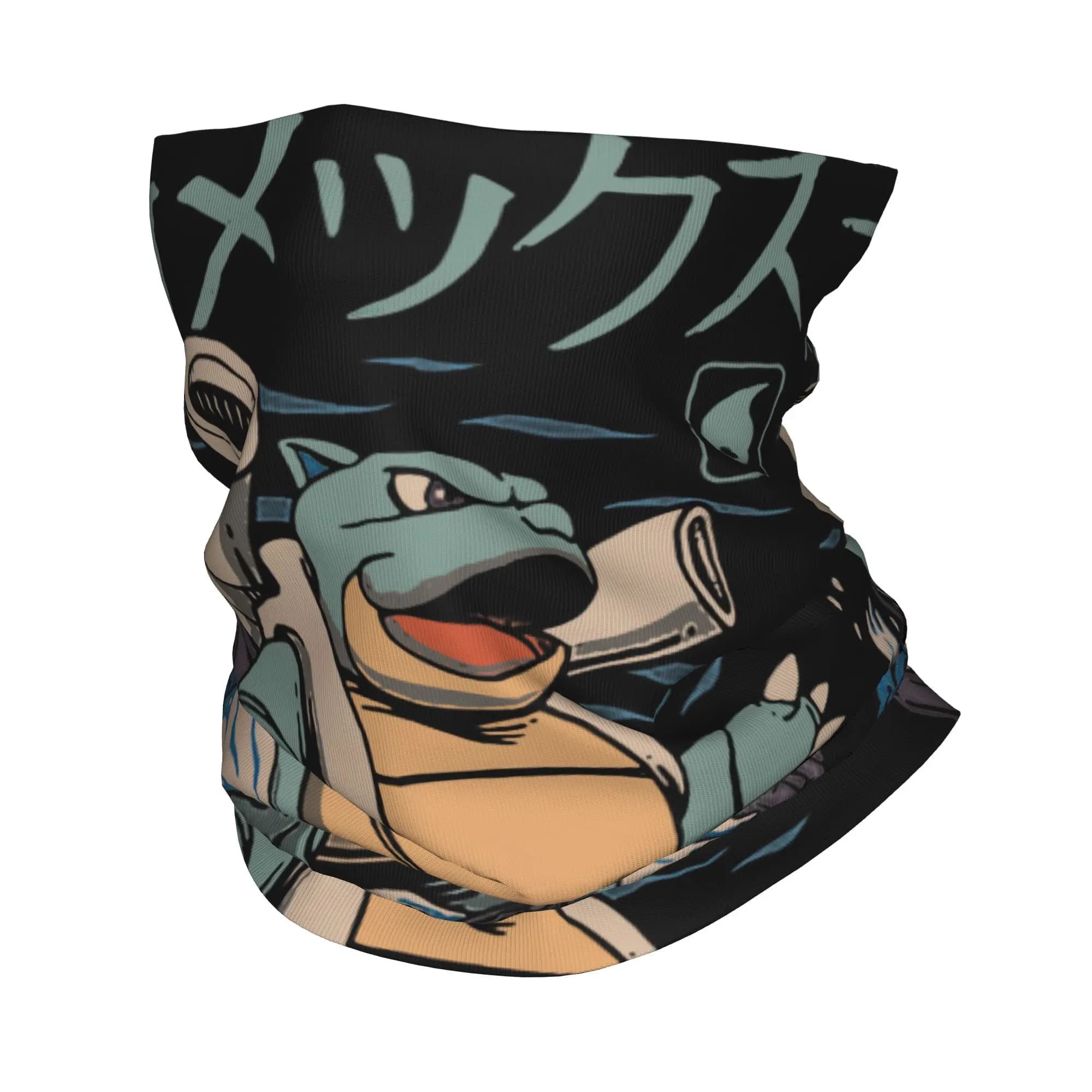Bandana Multifunzionale Squirtle Poke-Mon, Sciarpa Stampata Anime Giapponese, Maschera per il Viso, Copricollo per Ciclismo, per Uomini e Donne, Adulti, Inverno