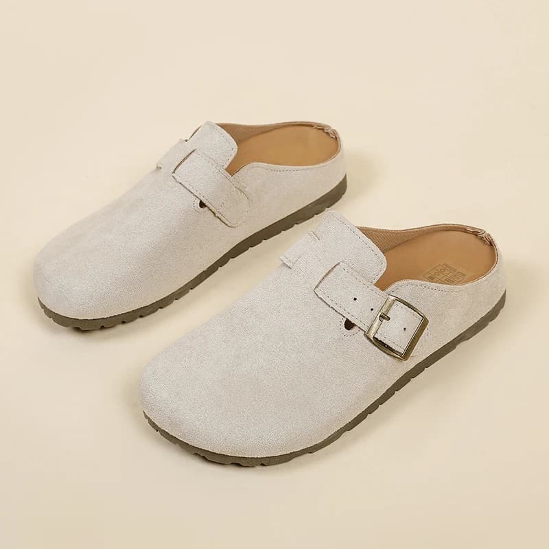 Fashion Women's Suede Mules Slippers 2025 Men Clogs Cork Insole Sandals Arch Support Outdoor Beach Slides Home Shoes Woman