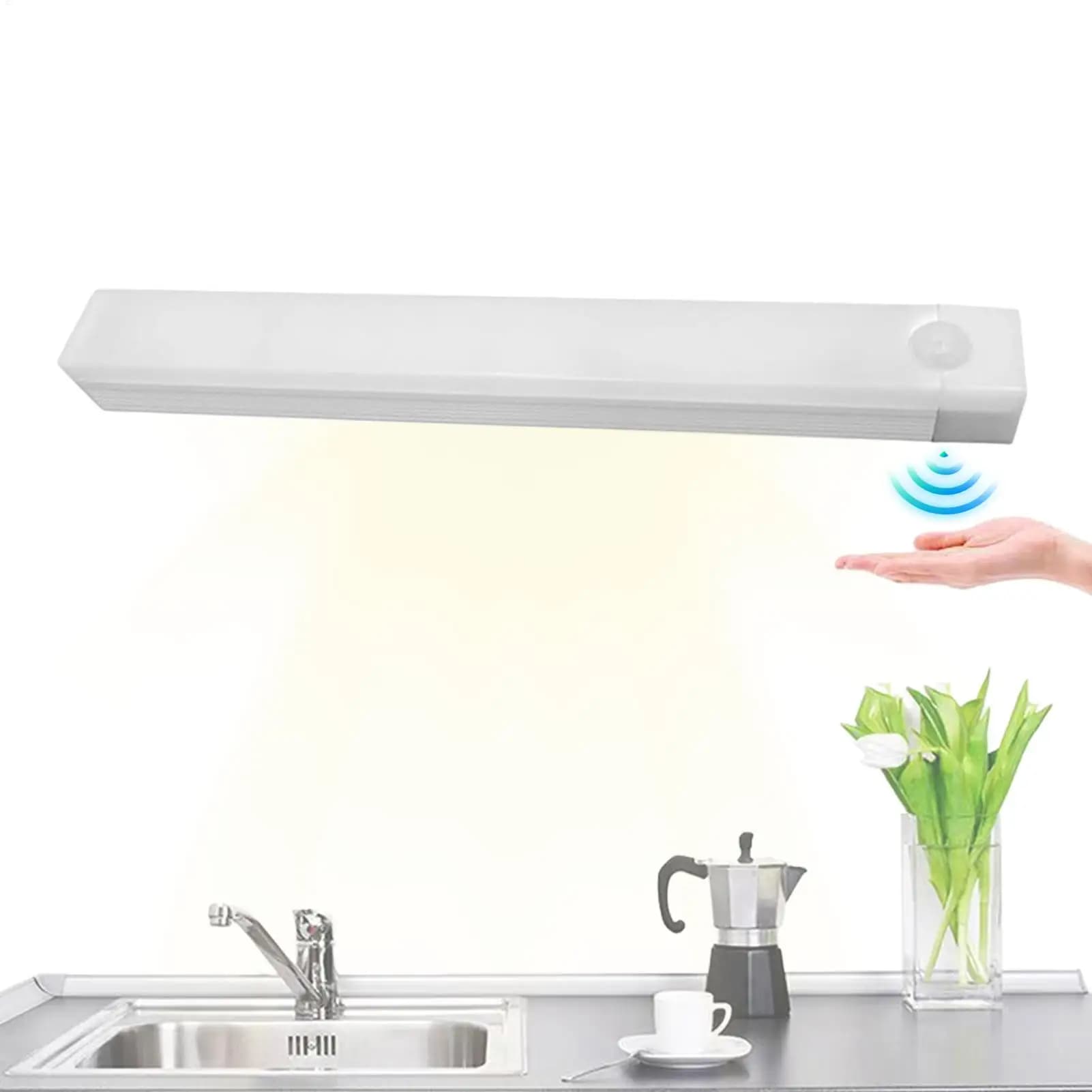 Lampada Notturna Wireless a LED con Sensore di Movimento, Ricaricabile USB, Magnetica per Armadio, Stanza, Scale, Cucina, Mobile
