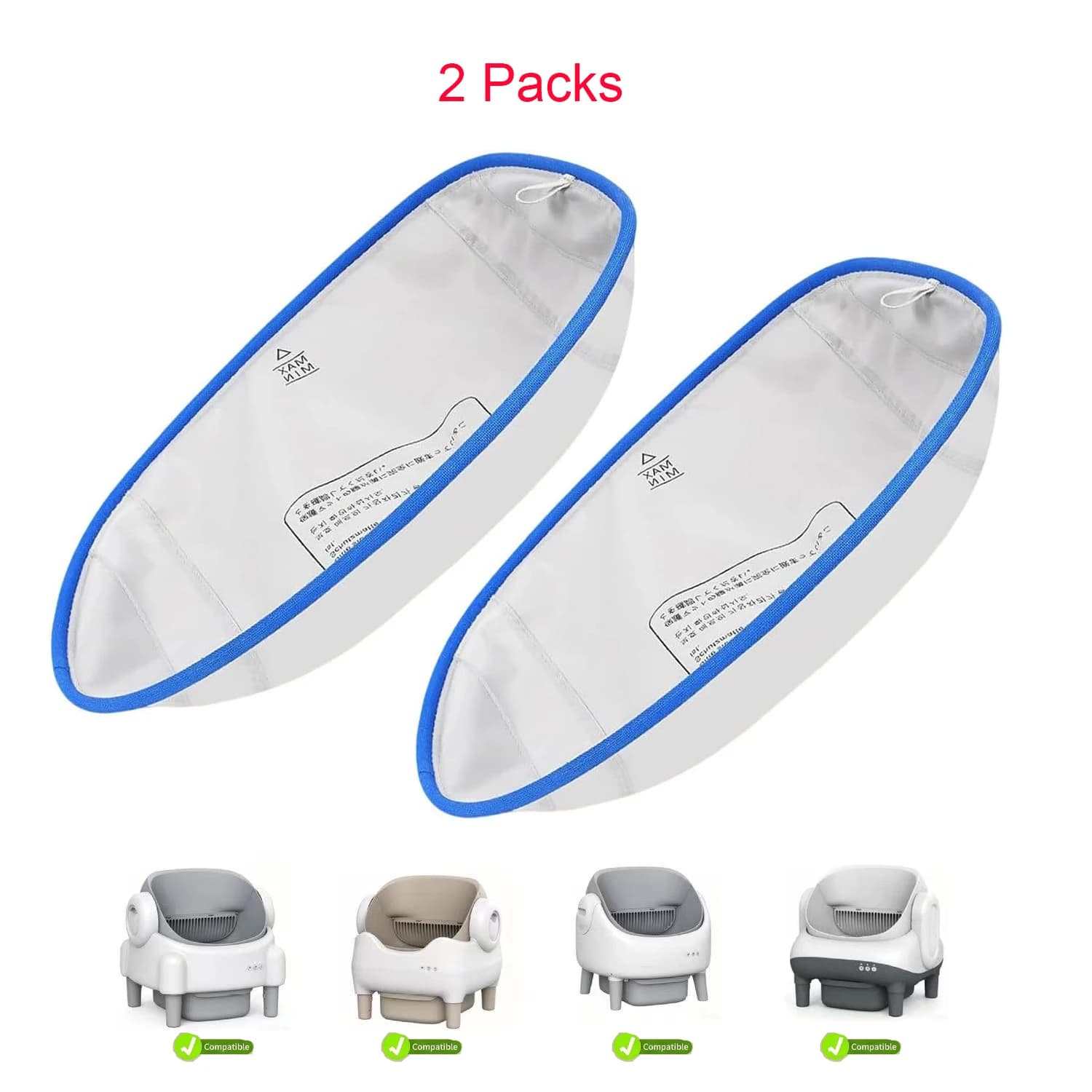 2 Packs Cat Litter Box Waterproof Pad, Replacement Liners for Self-Cleaning Litter Box, Leak-Proof Protection, Cat Accessories