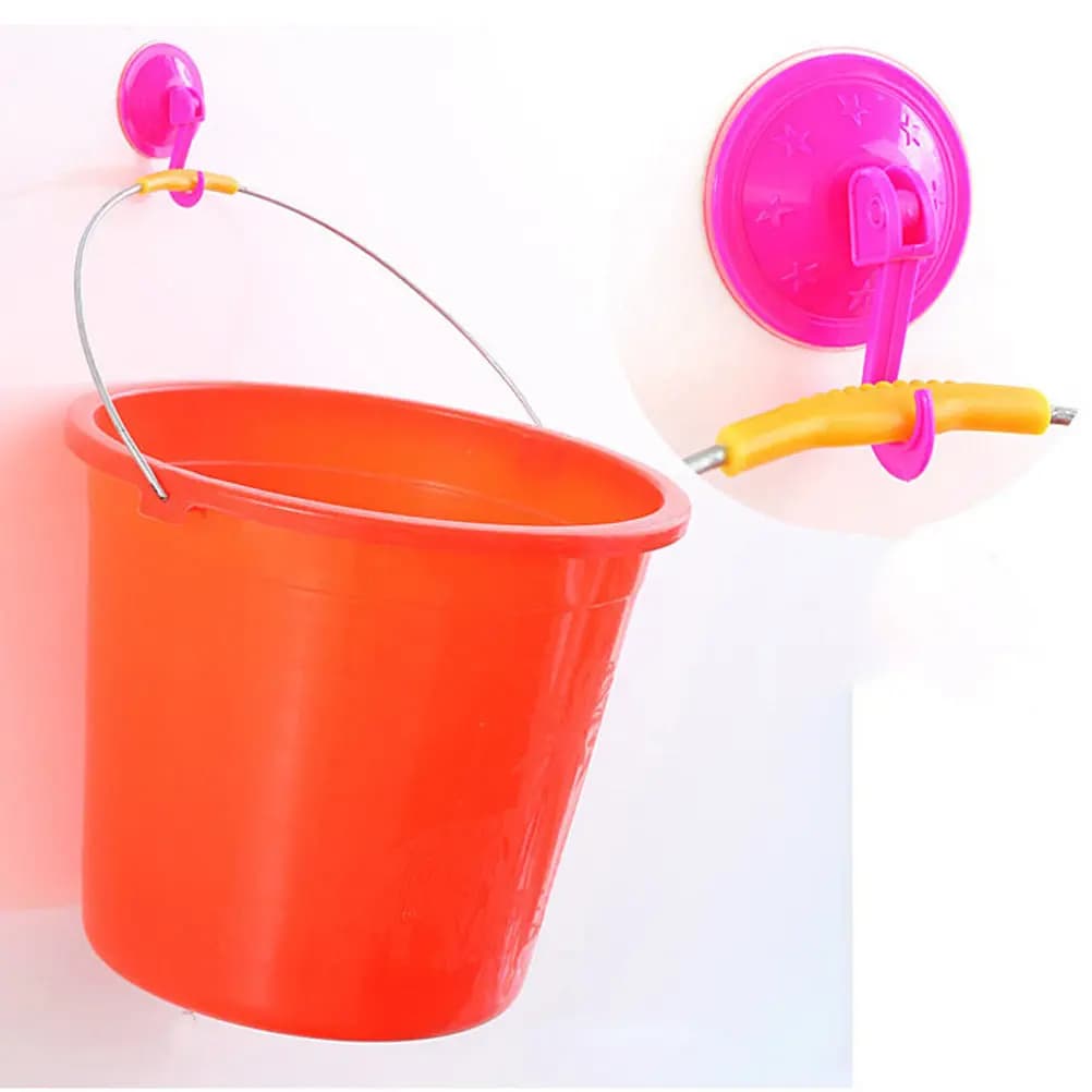 6Pcs Plastic Seamless Suction Cup Hooks Heavy Duty Removable Shower Hanger for Hats Backpacks Umbrellas Towels Robes