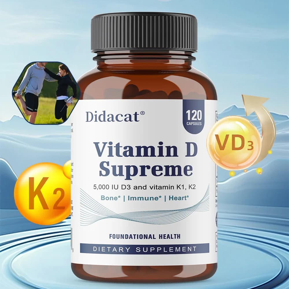 Vitamin D3 5000 IU, extra strength, vitamin D supplement for immune support, promotes calcium absorption and bone health