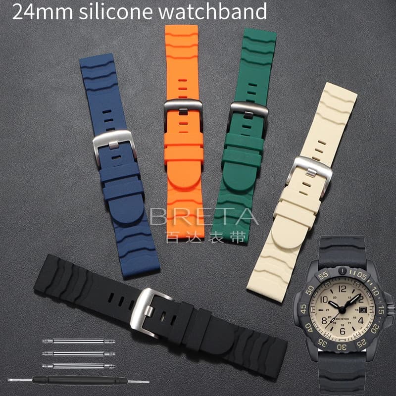 22 24mm Matte Knobby Texture cinturino in silicone per luminox 3501 8831 3749 3741 Bracciale sportivo subacqueo da uomo Sostituisci braccialetti