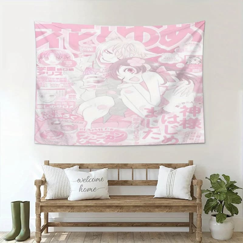 VIKAMA Vitality Girl Retro Anime Wall Tapestry Bedroom Dormitory Game Room Aesthetic Home Decoration