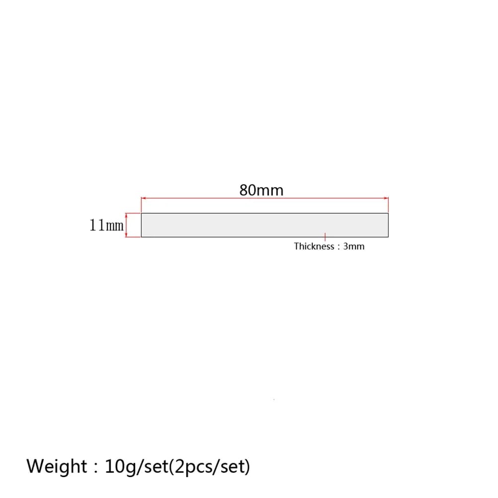 Premium Buffalo Bone Nut Saddle Blank 80x11x3mm High Density for Clear Intonation Classical Folk Guitar Mandolin Banjo Ukulele