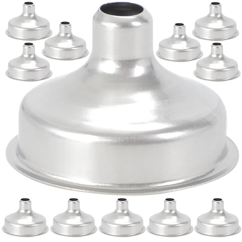 Set di 12 Mini Imbuti Premium in Acciaio Inossidabile a Bocca Larga per Barattoli, Ideali per Cucina, Spezie e Trasferimento di Oli Essenziali