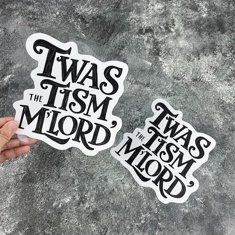 1PC Twas The Tism My Lord Text Motorcycle Stickers Waterproof DIY Motorbike Front Fairing Electric Scooter Vinyl Decals Decor