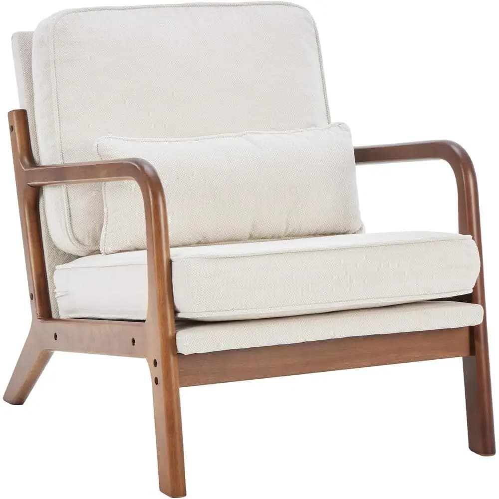 Poltrona Century, Poltrona con braccioli e cuscino lombare, Poltrona da lettura per adulti, Poltrona relax per soggiorno e camera da letto