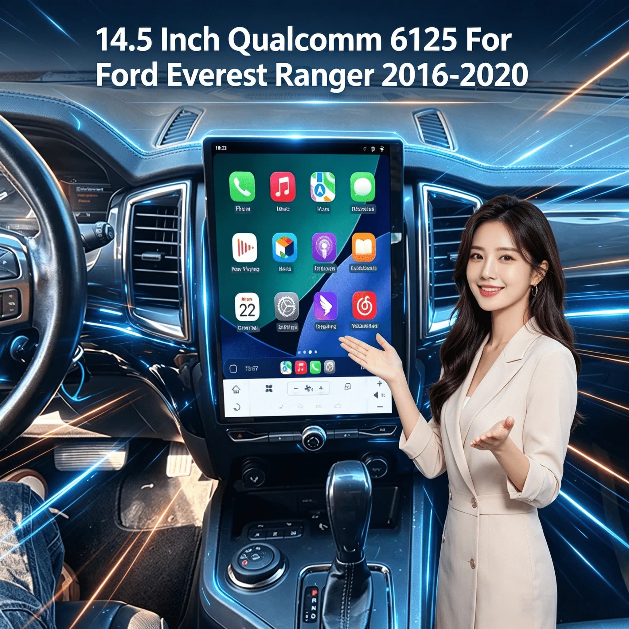 14.5 INCH Android 15 Car Radio For Ford Ranger Everest 2016 - 2021 Multimedia Video Player CarPlay GPS WIFI 4G DSP Stereo